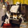 Pianoles by Henriette Ronner-Knip Accent Tile Mural Kitchen Bathroom Wall Backsplash Behind Stove Range Sink Splashback One Tile 8"x6" Ceramic, Matte view 1