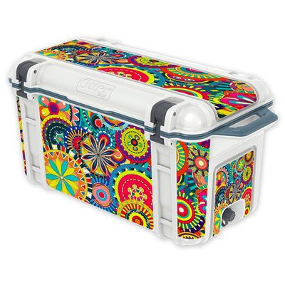 MightySkins (Cooler Not Included) Skin Compatible with OtterBox Venture 65 qt Cooler - Flower Wheels | Protective, Durable, and Unique Vinyl Decal wrap Cover | Easy to Apply | Made in The USA