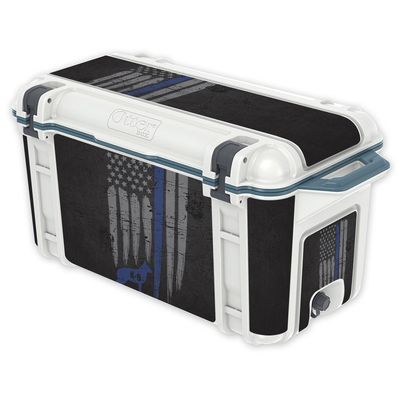 MightySkins (Cooler Not Included) Skin Compatible with OtterBox Venture 65 qt Cooler - Thin Blue Line K9 | Protective, Durable, and Unique Vinyl wrap Cover | Easy to Apply | Made in The USA