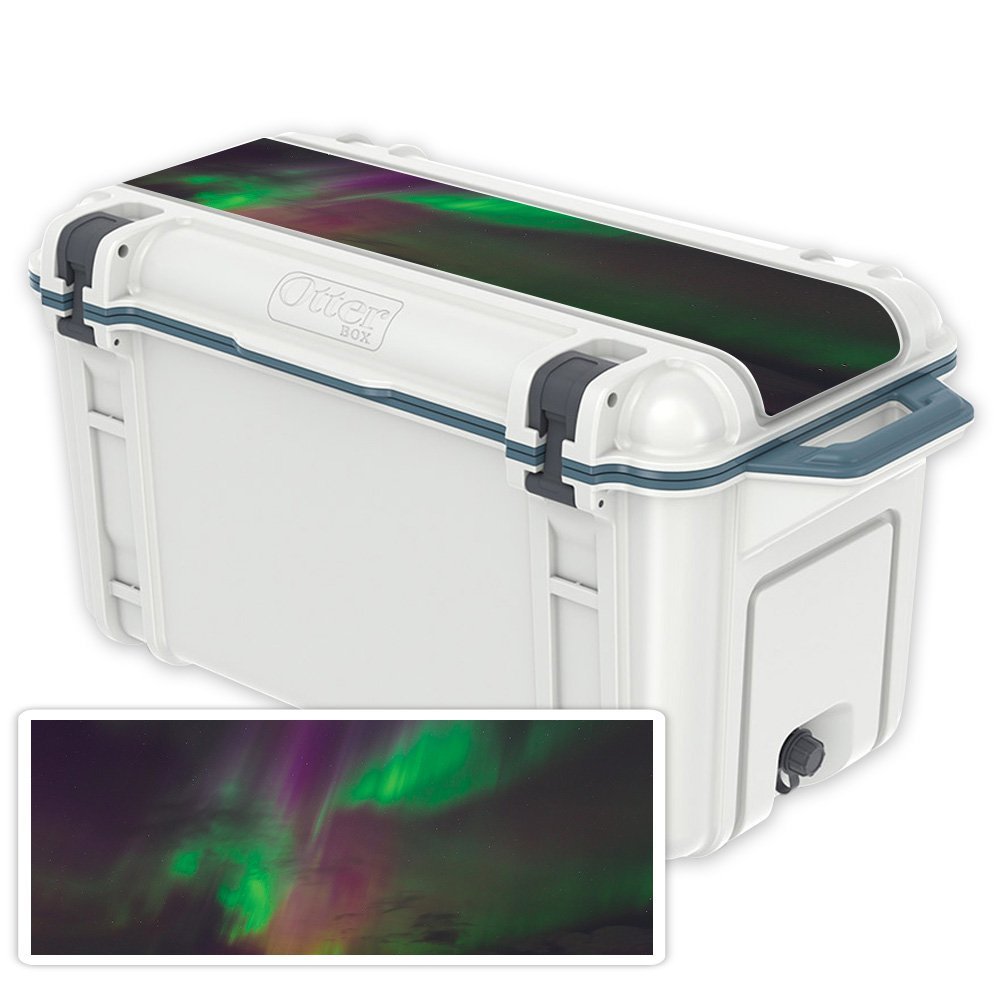 MightySkins (Cooler Not Included) Skin Compatible with OtterBox Venture 65 qt Cooler Lid - Aurora Borealis | Protective, Durable, and Unique Vinyl wrap Cover | Easy to Apply | Made in The USA
