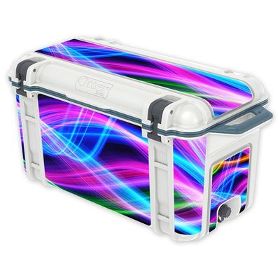 MightySkins (Cooler Not Included) Skin Compatible with OtterBox Venture 65 qt Cooler - Light Waves | Protective, Durable, and Unique Vinyl Decal wrap Cover | Easy to Apply | Made in The USA