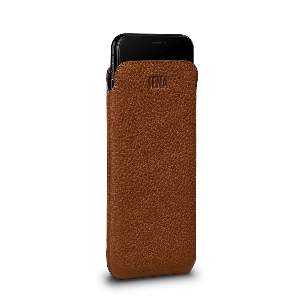 Sena UltraSlim Leather Sleeve Case for Apple iPhone Xs/X (5.8 inch) - Wireless Charging Compatible -Tan