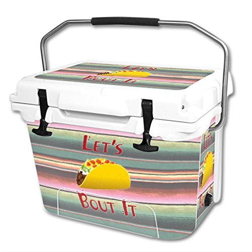 MightySkins (Cooler Not Included) Skin Compatible With RTIC 20 qt Cooler (2016) Lets Taco Bout It | Protective, Durable, and Unique Vinyl Decal wrap cover | Easy To Apply, Remove, and Change Styles | Made in the USA