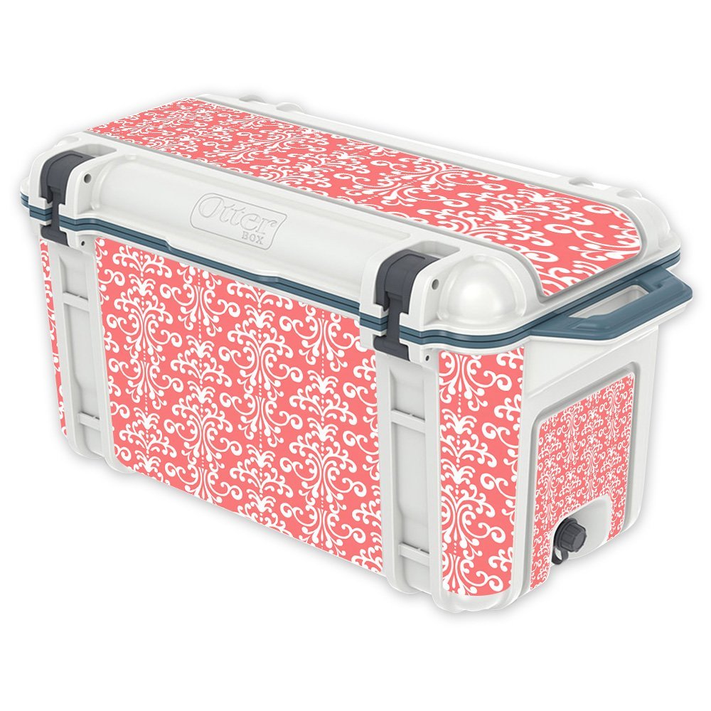 MightySkins (Cooler Not Included) Skin Compatible with OtterBox Venture 65 qt Cooler - Coral Damask | Protective, Durable, and Unique Vinyl Decal wrap Cover | Easy to Apply | Made in The USA