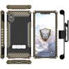 Beyond Cell Trishield Series Compatible With iPhone Xs Max Case/ Military Grade Rugged Cover + [Metal Kickstand]+[Belt Clip Holster] Compatible With Apple iPhone Xs MAX 6.5" (2018) - Brown view 2