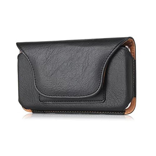 Faux Leather Belt Clip Holster Pouch Case for Samsung Galaxy S25 S24 S23 S22 S21 S10e iPhone 17 16e 15 14 13 12 iPhone Xs 11 Pro iPhone SE Google Pixle 7a 5 4a 3 (Black)