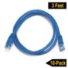 iMBAPrice 1' Cat5e Network Ethernet Patch Cable, 10 Pack, Blue (IMBA-CAT5-01BL-10PK) view 3