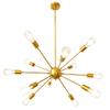 12-Light Gold Sputnik Chandelier, Mid Century Modern Ceiling Light Fixture view 1