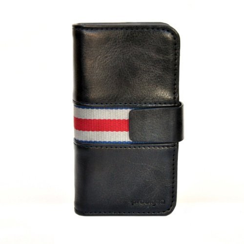 Prodigee Walletgee+ iPH5-WLG+-STRBLK Elegant Folio Wallet Case Compatible with iPhone 5/5s Stripe Black