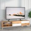 WALI Universal TV Stand 55 inch TV, TV Stand Mount for 22-65 Inch LCD Flat Screen TVs, Table Top TV Stands Holds up to 110lbs Mounting Holes up to 800 by 500mm (TVS001), Black view 2