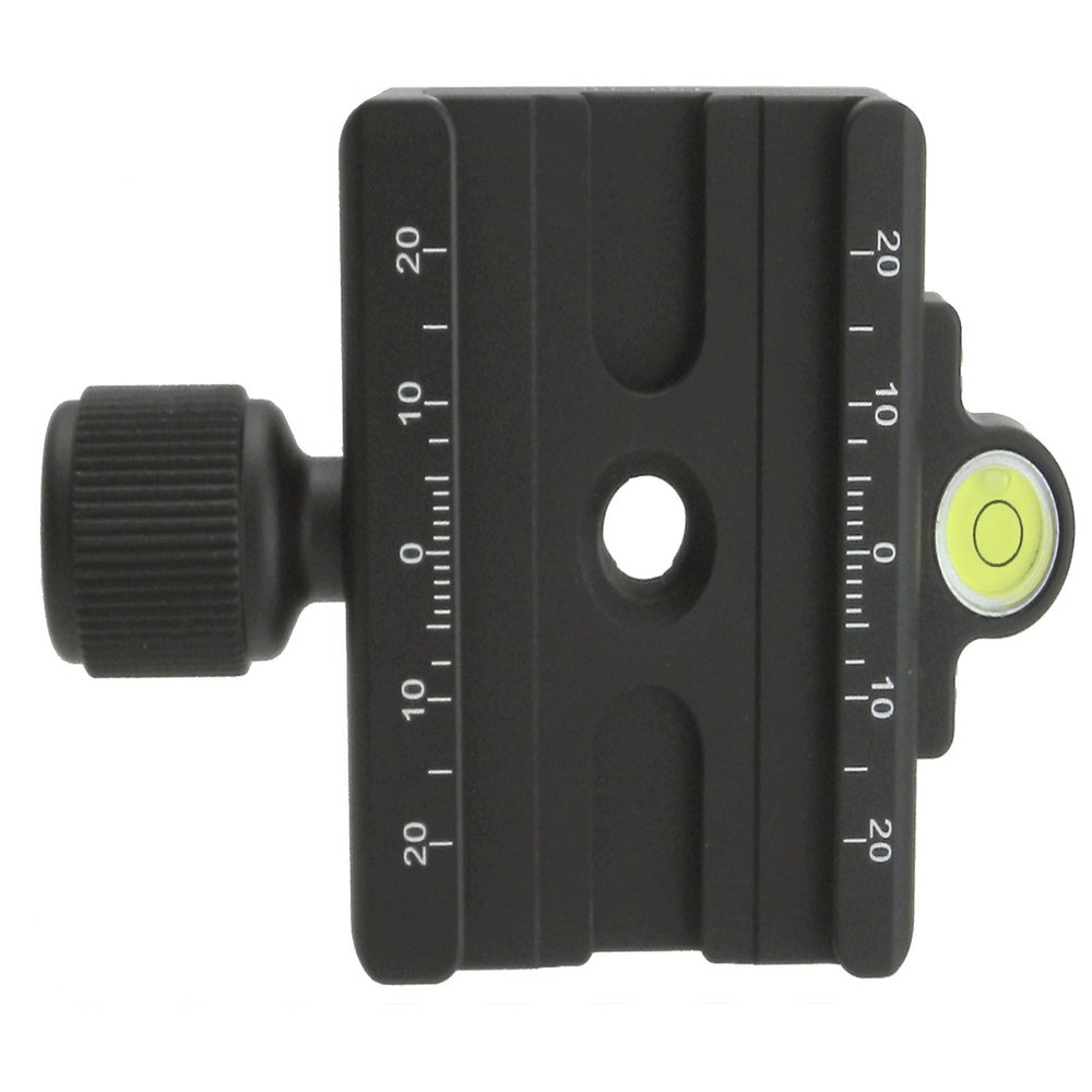 Desmond DAC-60 60mm QR Clamp 3/8" w 1/4" Adapter & Level Arca-Swiss Compatible for Tripod Head Quick Release