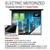 Akia Screens 104 inch Motorized Electric Remote Controlled Drop Down Projector Screen 4:3 8K 4K HD 3D Retractable Ceiling Wall Mount Black Projection Screen Office Home Theater Movie AK-MOTORIZE104V1 view 2