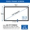 Akia Screens Fixed Frame Projector Screen 110 inch 16:9 8K 4K Ultra HD 3D Ready Wall Mount CINEWHITE UHD-B 110 Projection Screen for Indoor Movie Video Home Theater Cinema Office AK-FF110WH2 view 2