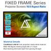 Akia Screens Fixed Frame Projector Screen 110 inch 16:9 8K 4K Ultra HD 3D Ready Wall Mount CINEWHITE UHD-B 110 Projection Screen for Indoor Movie Video Home Theater Cinema Office AK-FF110WH2 view 3