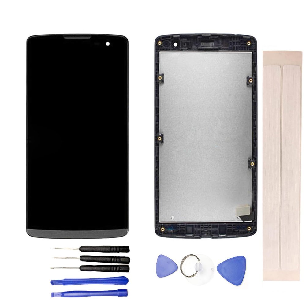 JayTong LCD Display & Replacement Touch Screen Digitizer Assembly with Free Tools for L-G Leon H340 h320 h324 H340N H326 MS345 C50 Black with Frame