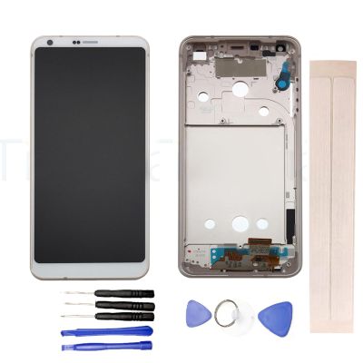 JayTong LCD Display & Replacement Touch Screen Digitizer Assembly with Free Tools for L-G G6 H870 H871 H872 G600 VS988 White with Frame