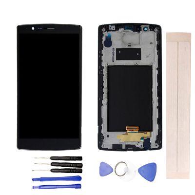 JayTong LCD Display & Replacement Touch Screen Digitizer Assembly with Free Tools for L-G G4 H818 H818P VS999 Dual SIM Black with Frame