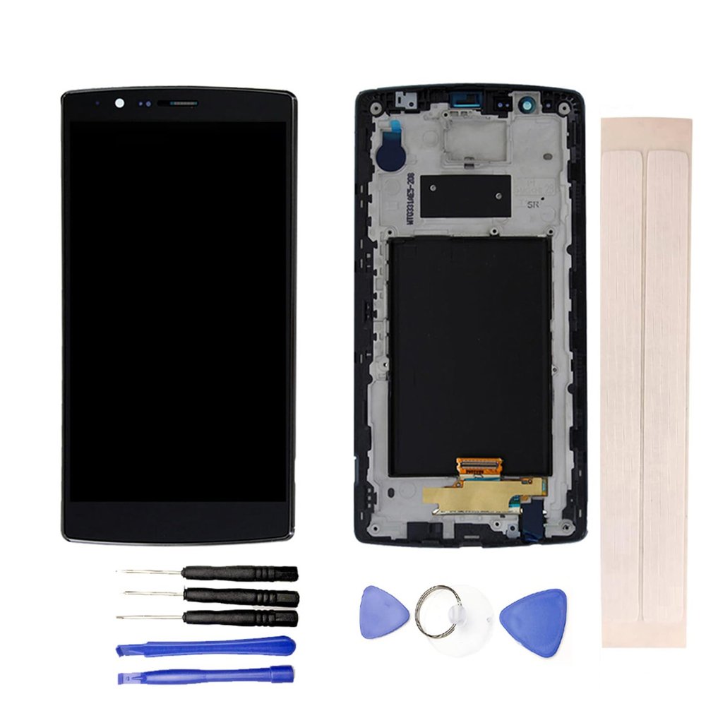 JayTong LCD Display & Replacement Touch Screen Digitizer Assembly with Free Tools for L-G G4 H818 H818P VS999 Dual SIM Black with Frame