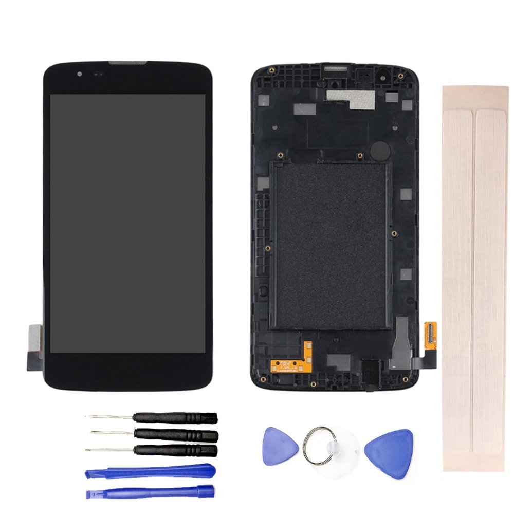 JayTong LCD Display & Replacement Touch Screen Digitizer Assembly with Free Tools for L-G Tribute 5 K7 MS330 LS675 Black with Frame