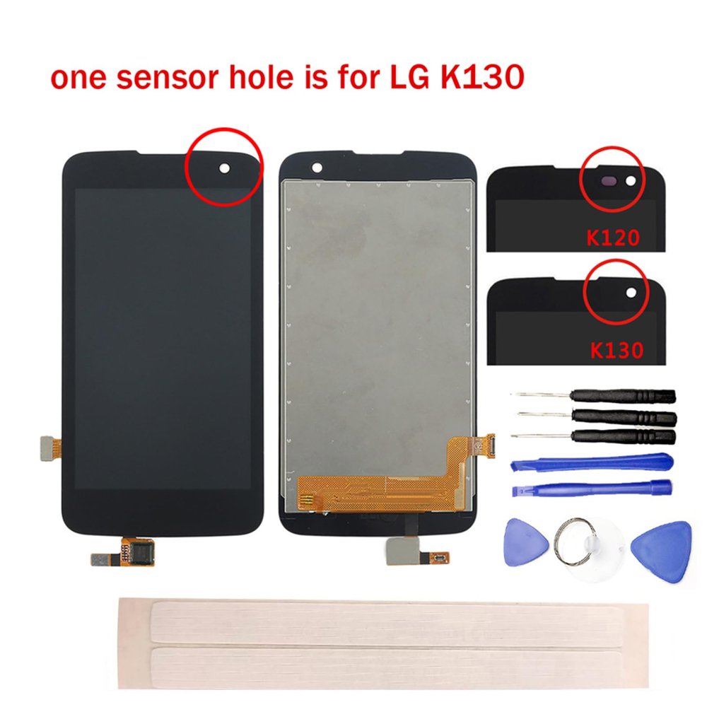 JayTong LCD Display & Replacement Touch Screen Digitizer Assembly with Free Tools for L-G K4 (US Version) VS425 K130no fit Dual Hole Black