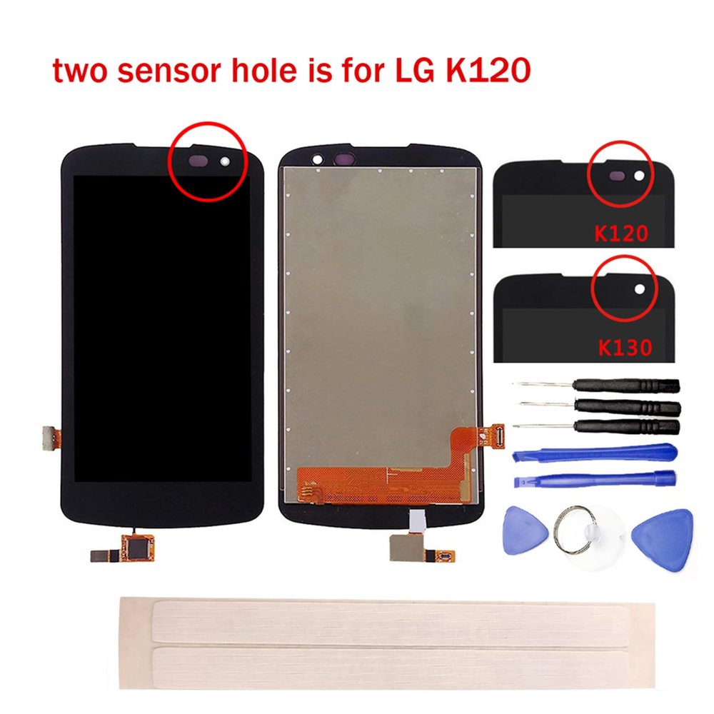 JayTong LCD Display & Replacement Touch Screen Digitizer Assembly with Free Tools for L-G K4 LTE K120AR K120E K120no fit Single Hole Black