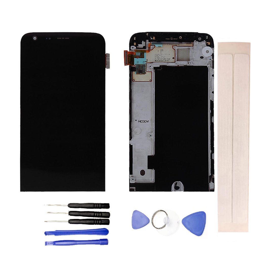 JayTong LCD Display & Replacement Touch Screen Digitizer Assembly with Free Tools for L-G G5 H830 H840 H850 H868 Black with Frame