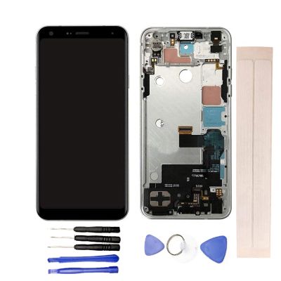 JayTong LCD Display & Replacement Touch Screen Digitizer Assembly with Free Tools for L-G Q7 Q7 Q7+ IPS Q610YB Q610NA 5.5" Silver with Frame