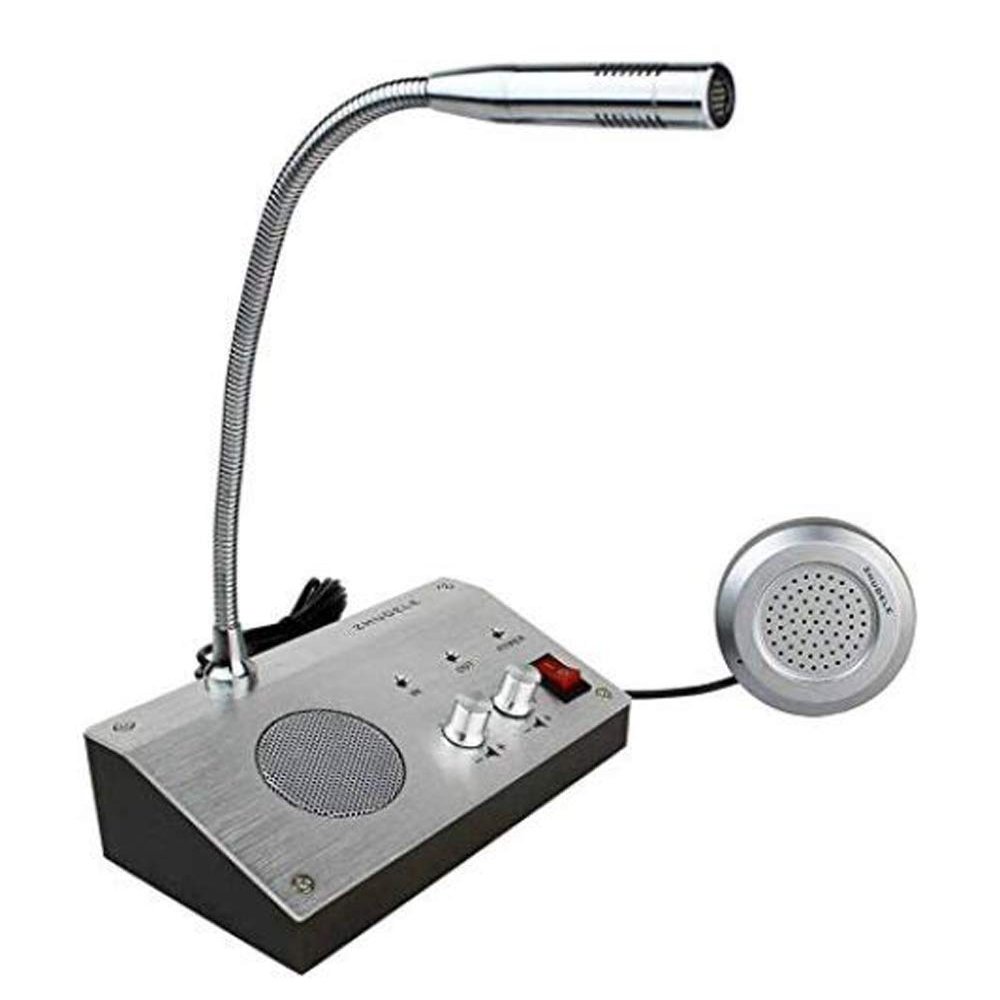 Dual-Way Audio Window Speaker Intercom System Bank Office Counter Window Store Station Two-Way Intercommunication Microphone Speaker