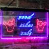 ADVPRO Good Vibes Only Hands Party Dance Disco Decoration Dual Color LED Neon Sign Red & Blue 16" x 12" st6s43-i3077-rb view 2