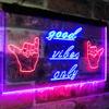 ADVPRO Good Vibes Only Hands Party Dance Disco Decoration Dual Color LED Neon Sign Red & Blue 16" x 12" st6s43-i3077-rb view 3