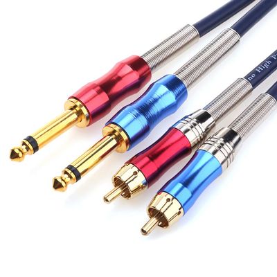 Disino Dual 1/4 inch TS to Dual RCA Stereo Audio Interconnect Cable Patch Cable Cords -9.8 ft