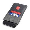 Dockem Luxe Wallet Sleeve 2.0 for iPhone 11 Pro Max (6.5), XS Max, 8 Plus, 7 Plus: Twill Canvas Style Synthetic Leather Card Case: Ultra Slim Pouch Cover with 4 Card Holder Slots (Black/Grey) view 3