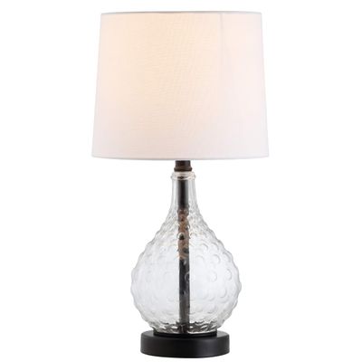 SAFAVIEH Lighting Collection Targari Black/ Clear Crystal 19-inch Bedroom Living Room Home Office Desk Nightstand Table Lamp (LED Bulb Included)