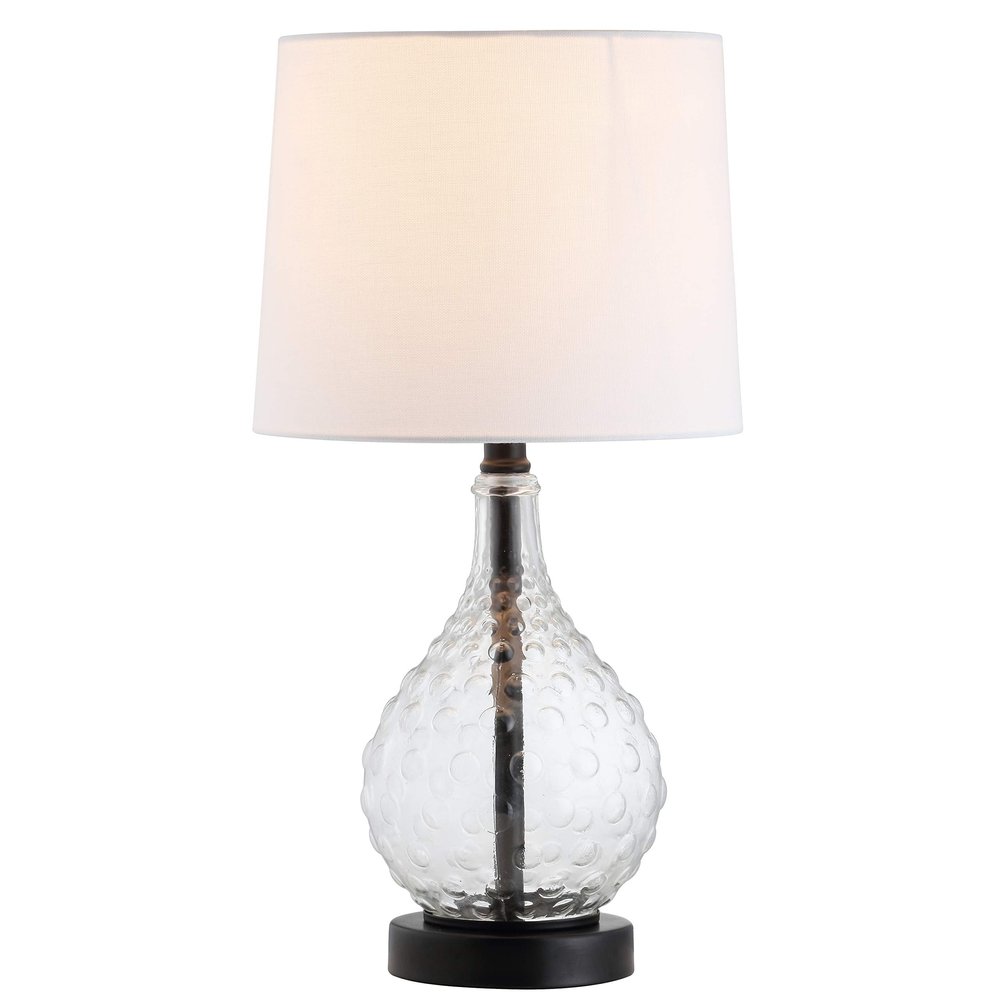 SAFAVIEH Lighting Collection Targari Black/ Clear Crystal 19-inch Bedroom Living Room Home Office Desk Nightstand Table Lamp (LED Bulb Included)
