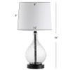 SAFAVIEH Lighting Collection Targari Black/ Clear Crystal 19-inch Bedroom Living Room Home Office Desk Nightstand Table Lamp (LED Bulb Included) view 2