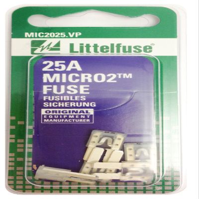 Littelfuse (MIC2025.VP) MICRO2 Clear 32V 25 Amp Blade Fuse, (Pack of 5)