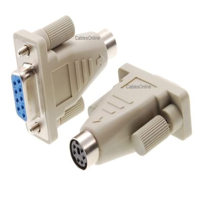CablesOnline 2-Pack PS/2 MiniDin6 Female to DB9 Serial Female Mouse Adapter, AD-M01-2