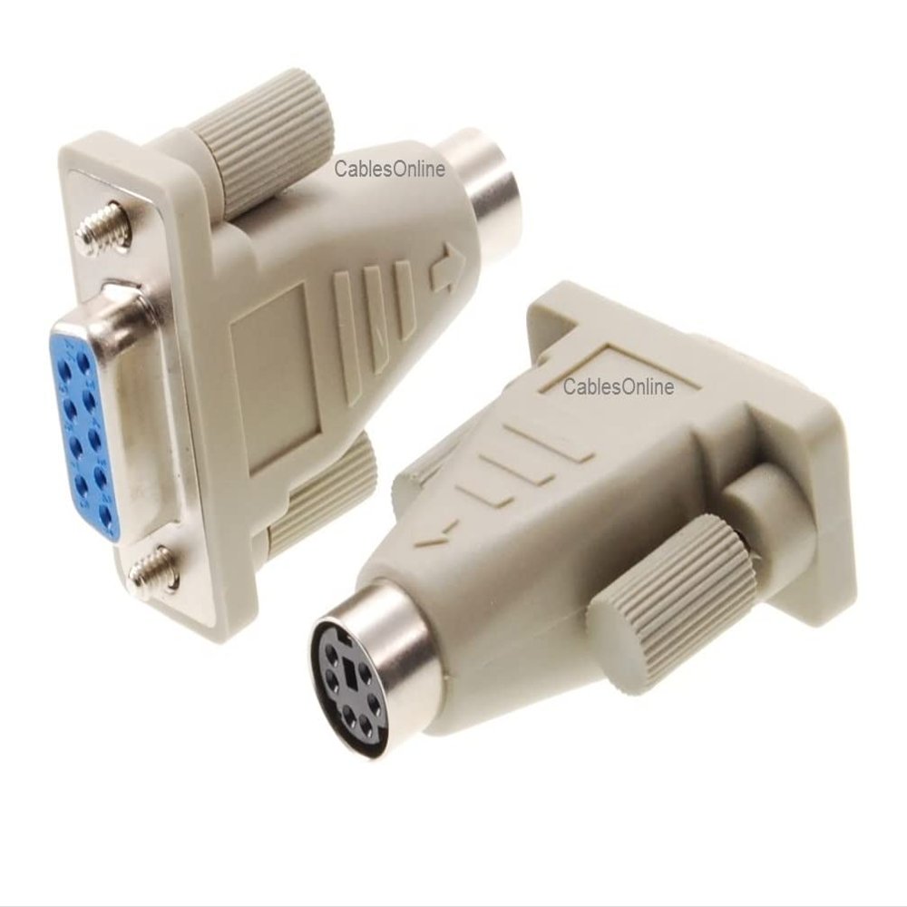 CablesOnline 2-Pack PS/2 MiniDin6 Female to DB9 Serial Female Mouse Adapter, AD-M01-2