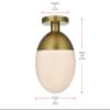Living District Eclipse 1 Light Black Flush Mount with Frosted White Glass view 3