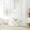 Elegant Lighting Living District Baxter 1-Light Metal Pendant in Chrome and Frosted White Finish view 2