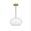 Elegant Lighting Living District Baxter 1-Light Metal Pendant in Chrome and Frosted White Finish view 4