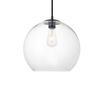 Elegant Lighting Living District Baxter 1-Light Metal Pendant - Black & Clear Finish view 1