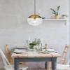 Living District Eclipse 1-Light Metal & Glass Pendant in Brass/Clear view 2