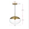 Living District Eclipse 1-Light Metal & Glass Pendant in Brass/Clear view 3