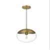 Living District Eclipse 1-Light Metal & Glass Pendant in Brass/Clear view 4