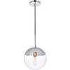 Living District Eclipse 1-Light Metal Pendant & Glass in Chrome/Clear view 3