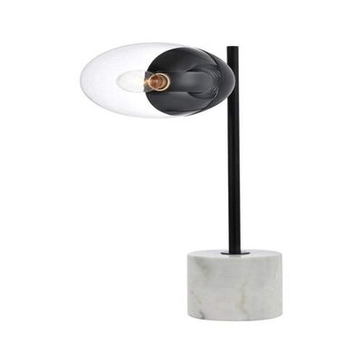 Living District Eclipse 1 Light Black Table Lamp with Clear Glass