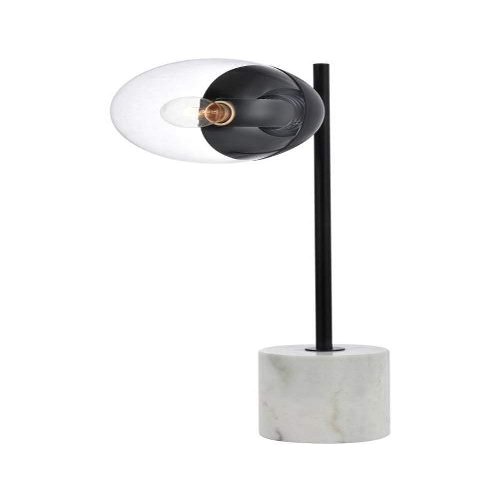Living District Eclipse 1 Light Black Table Lamp with Clear Glass