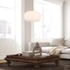 Elegant Lighting Living District Baxter 1-Light Metal Pendant in Chrome and White view 2