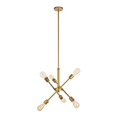 Living District Indoor Modern Home Decorative Bright Ceiling Axel 6 Lights Brass Pendant